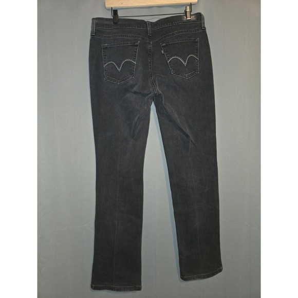 Levis‎ 505 Straight Leg Jeans Womens 31"W 32"L Low Rise Black Denim Wash - Picture 2 of 4
